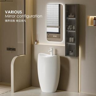 陶瓷立柱盆极简风格一体落地式洗手盆家用洗手盆小户型立柱洗手台