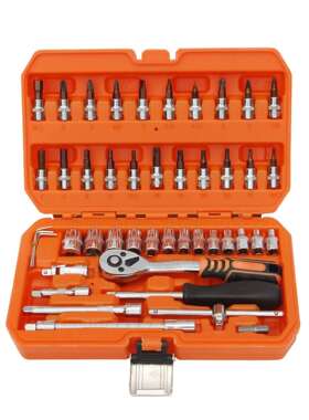 厂直销5家3件套汽修套组筒套铬钢多规格快速棘轮钒套筒扳手XFO套