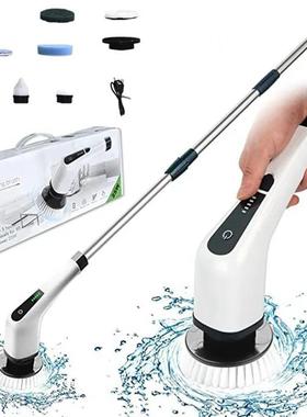 长柄电动清洁刷无线多功能缝隙刷刷头厨房塑料清洁厕所刷旋转拖把