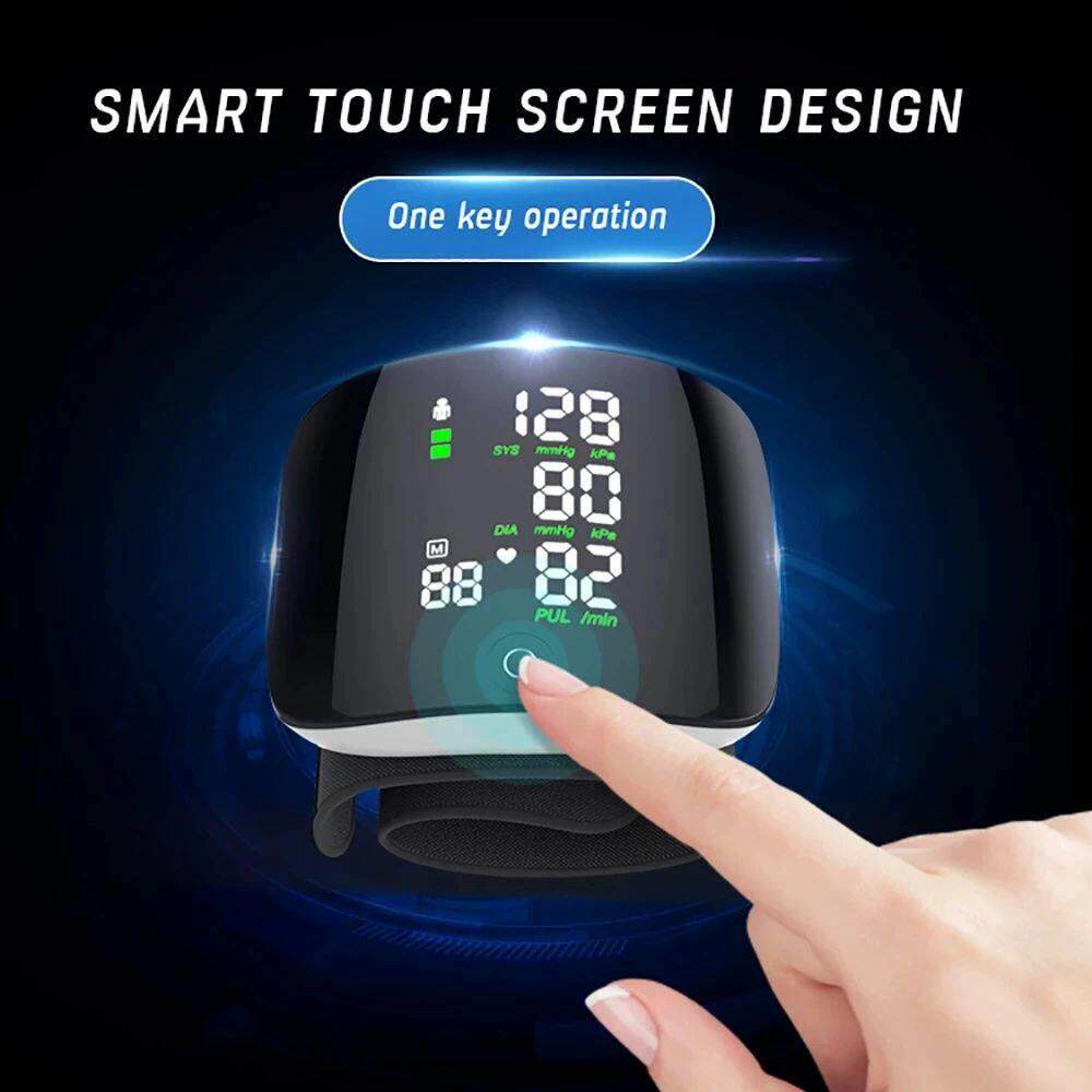 Touch D Screen Digital Wrist Blood Pressure Monitor Smart Vo