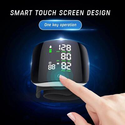Touch D Screen Digital Wrist Blood Pressure Monitor Smart Vo
