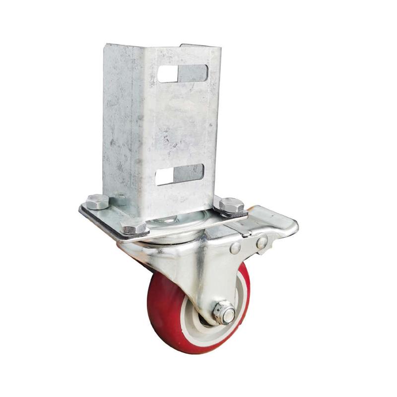 多层货架万向轮U型置物架承重轱辘带刹车包胶静音轴承尼龙脚轮套