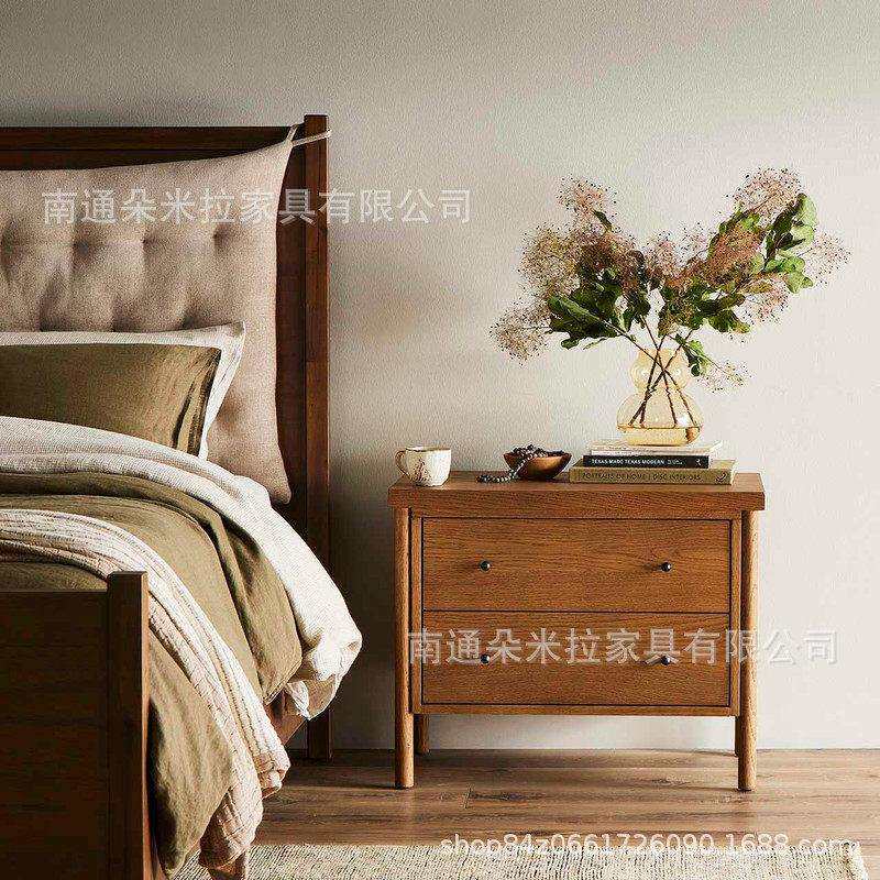 美式复古卧室床边斗柜法式床头柜收纳柜子抽屉式小户型