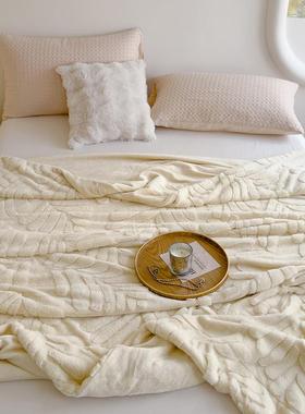 XC-298482025新款兔免芭蕉叶双层加厚毛毛毯办公室绒午休毛毯季冬