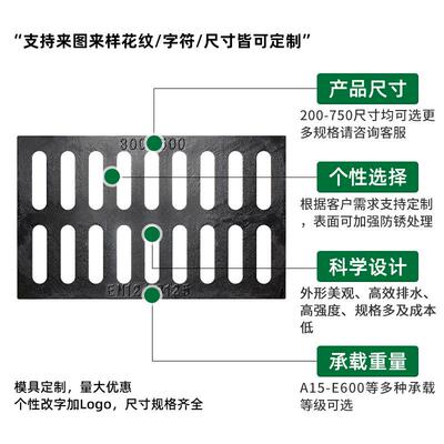 球墨铸铁78井地盖篦沟排水沙沟下水道盖板格栅井盖雨水子套篦窨井