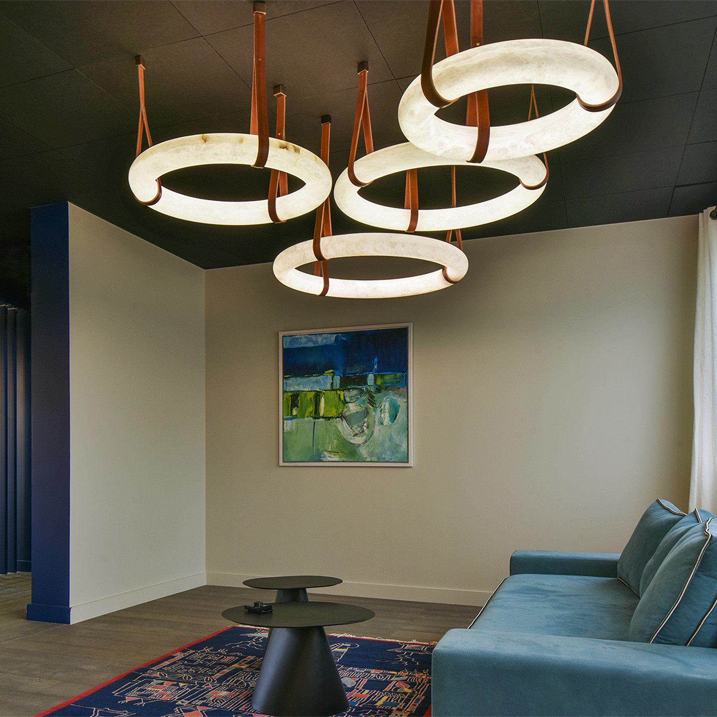 现代新中式天然云石吊灯设计师艺术意式客厅饭厅灯别墅样板房卧室