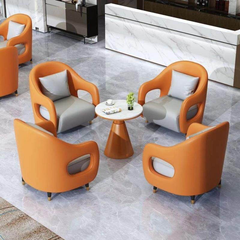 接待轻奢单人沙发椅售楼处休息区洽谈桌椅组合商务会客休闲沙发椅