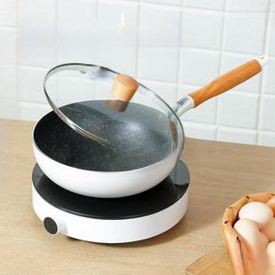 明镜炒锅不粘锅家用平底锅一两人用小型炒菜锅不沾电磁炉燃图巴拉