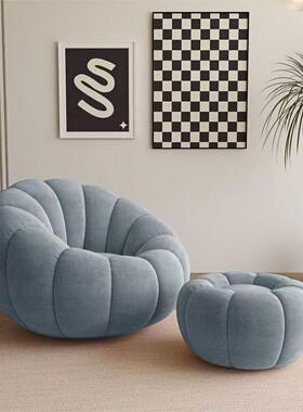 懒人沙发奶南瓜瓣弧形单无品牌/人沙发油风旋花转卧室小沙可发阳