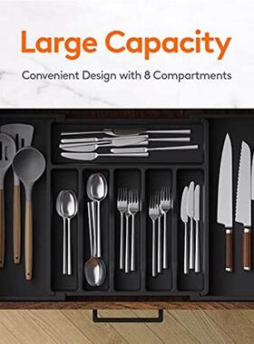 Silverware Drawer Organizer, Expandable Utensil Tray