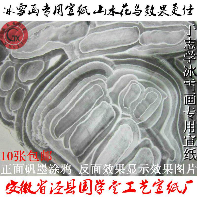 安徽冰雪画作品生宣纸于志学专用四六八尺山水花鸟国画二双层夹厚