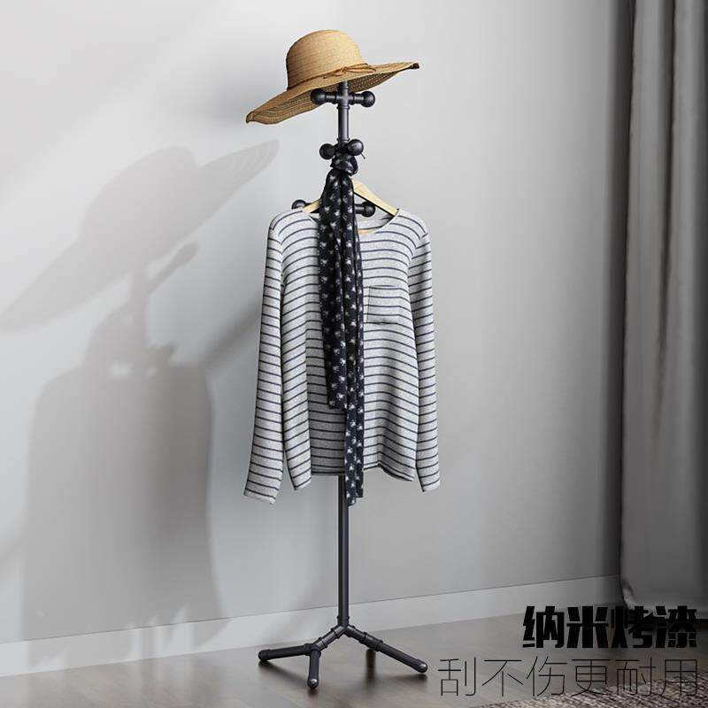 多功能铁艺水管衣帽架家用大衣包包架子落地式橱窗复古正挂服装店