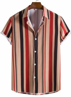 Hawaiian Shirts Mens Summer Beach Loose Shirt For Men 男衬衫