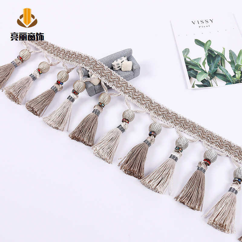 高档窗帘花边交叉双色牛筋流苏吊穗新款编织简约辅料配件吊坠婚庆,居家布艺,花边,淘宝优惠券,粉丝福利购,淘宝优惠卷