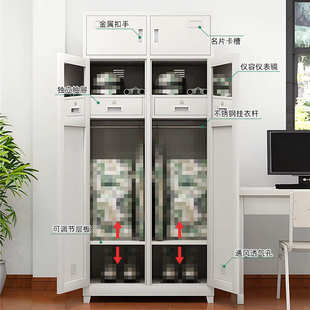 钢制营具柜加厚单门内务柜双开门物品存放柜带镜子营房带锁储物柜