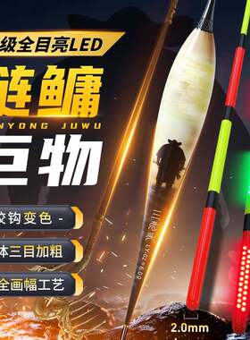 三老头天蓬LED鲢鳙大物夜光漂日夜两用加粗醒目电子变色行程鱼漂