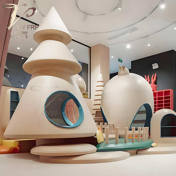 玻璃钢蘑菇屋儿童玩耍设施网红洞洞屋幼儿园游乐场雕塑落地美陈
