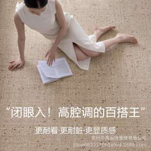 琥珀羊毛地毯客厅沙发茶几中古奶油风轻奢卧室书房床边地垫轻奢风