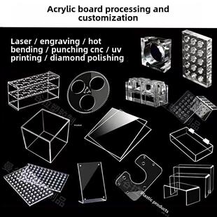 高透明彩色亚克力板防静电Pc Pvc箱热弯防尘罩铣槽印刷加工和定制