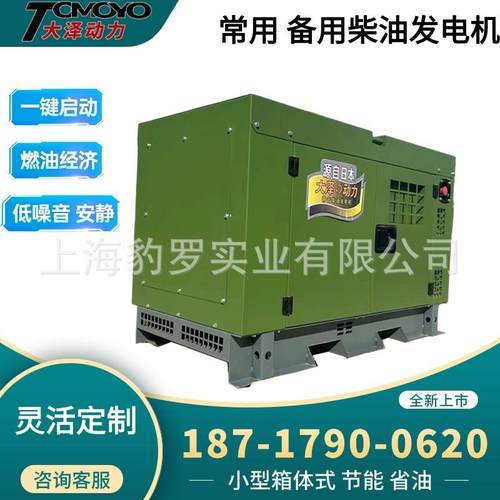 肇庆10KVH0200W涡轮增压柴油发电机大泽动力TO2143000RZ双电压0V8