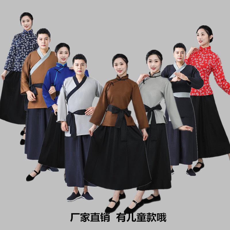 古装汉服村姑服装女古代农村平民百姓丫鬟戏服酒楼店小二演出服装