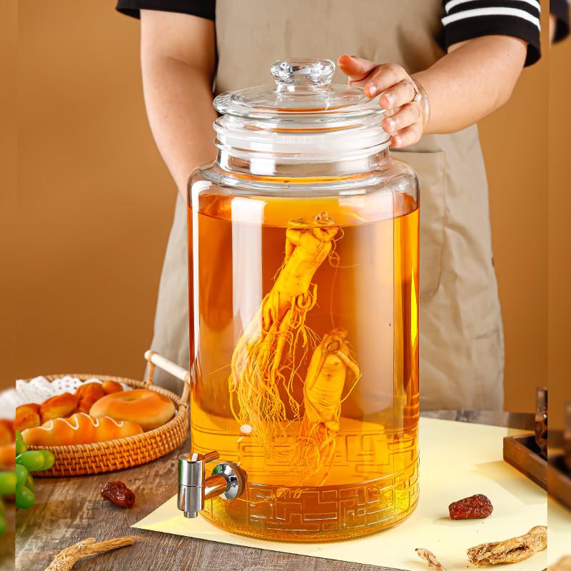 包邮泡酒玻璃瓶密封泡带龙头10斤20斤加厚酒罐家用密封泡酒坛酒缸