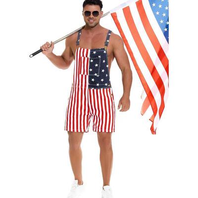U 21259 American Flag Suspenders Pants 背带裤