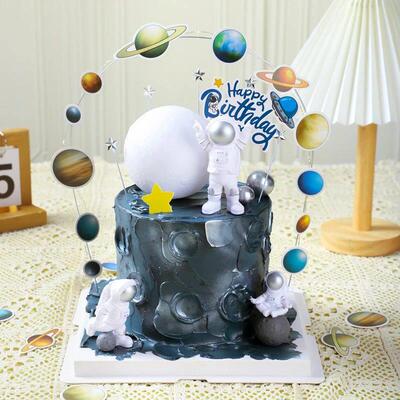Astronaut Cake Topper Outer Space Birthday Decoration Boy As