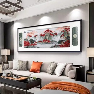装饰画背景墙鸿运苏绣现代装饰画