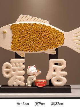 新款入户玄关年财余招猫摆年件店铺开业办公室装饰品乔迁新有居礼