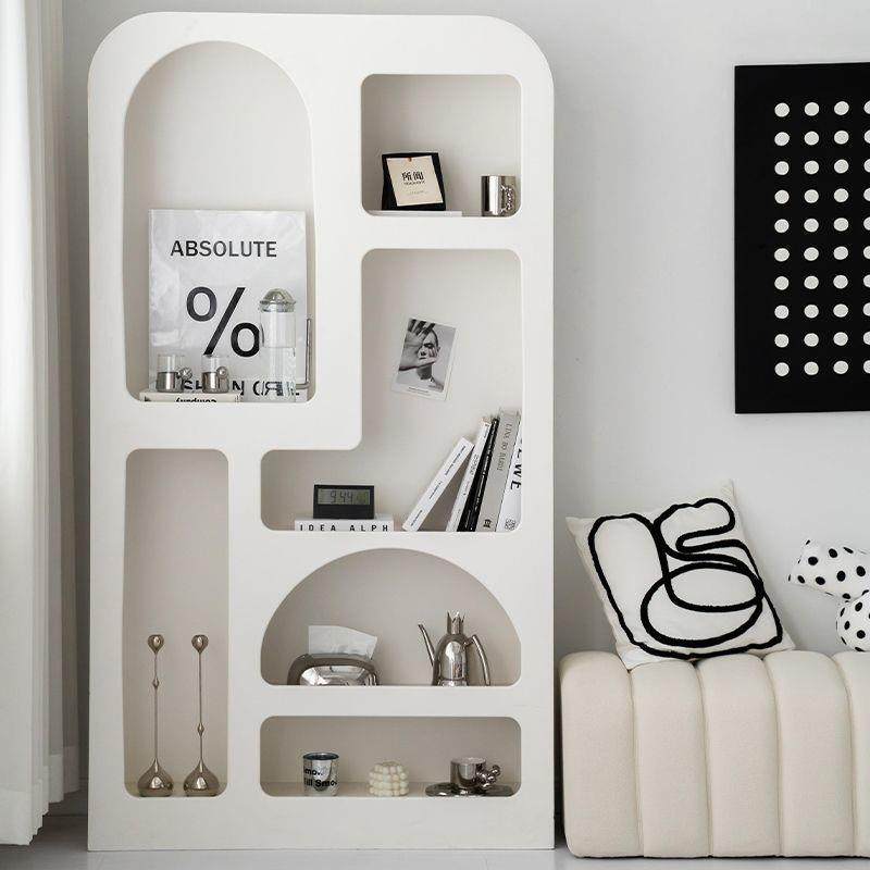 北欧收纳柜展示柜客厅装饰柜陈列柜白色落地书柜洞穴柜墙边柜简约