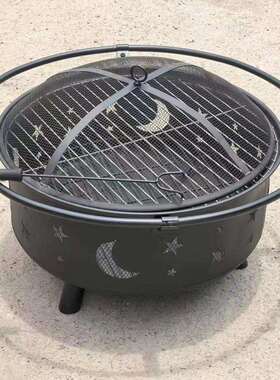 型围圆炉煮838的烤炉子全套茶折叠烧炉家用碳烤火盆庭院取暖户外