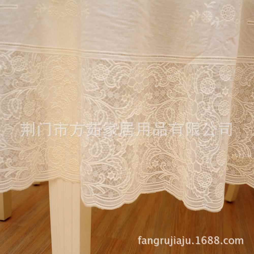 182CM纯色圆桌布圆餐桌布酒店圆桌布PVC塑料圆桌布台布蕾丝防水布