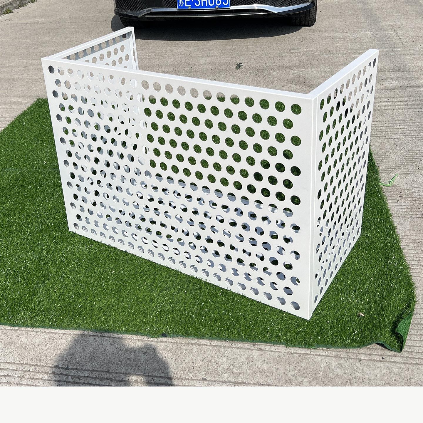 铝合金空调罩铝单板墙面装饰折叠式格栅定制雕花氟碳冲孔穿孔铝板图片