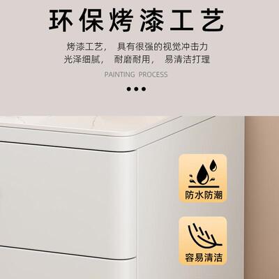 全实木床头柜简约现代烤漆卧室家用小型储物床边柜阻尼感轻奢