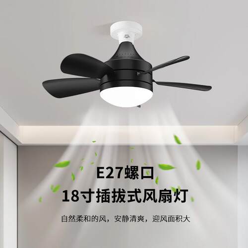 跨境极简风家用风扇灯e27可拆卸扇叶餐厅客厅卧室吊扇灯中山灯具