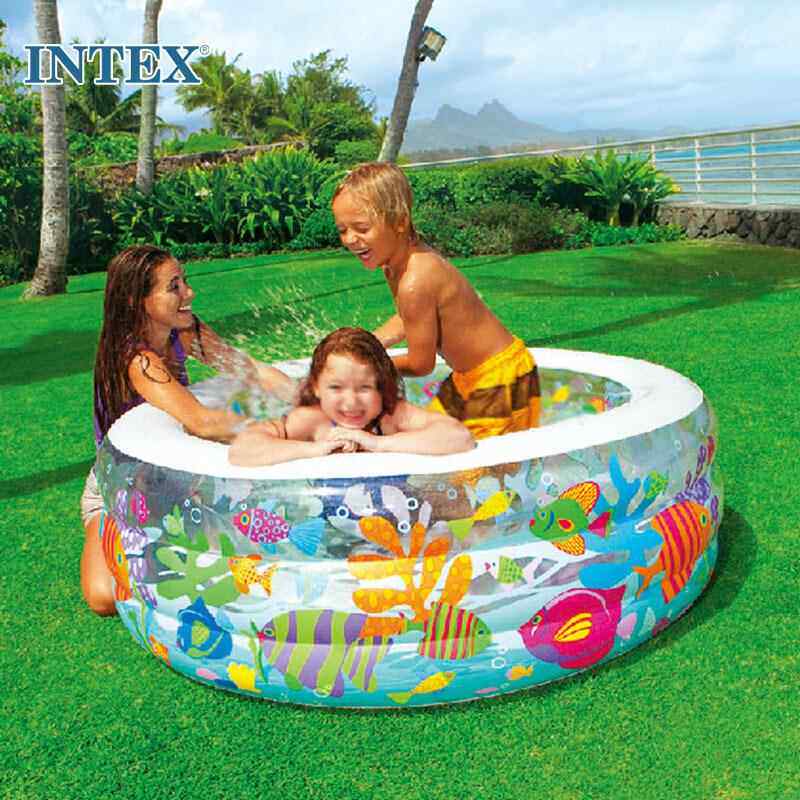 INTEX 58480金鱼充气水池充气浴缸 充气底部152*56cm