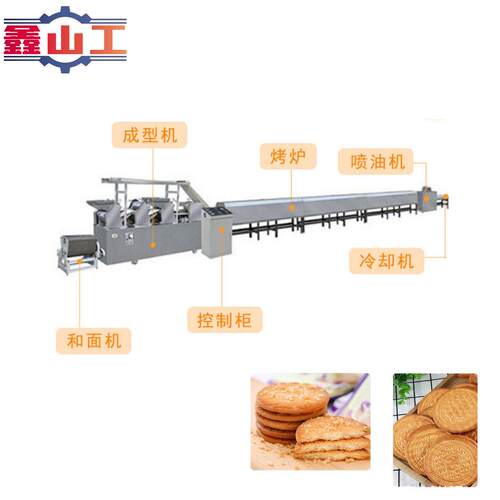 多功能枕式包装机 全自动饼干生产线 奶油巧克力夹心饼干