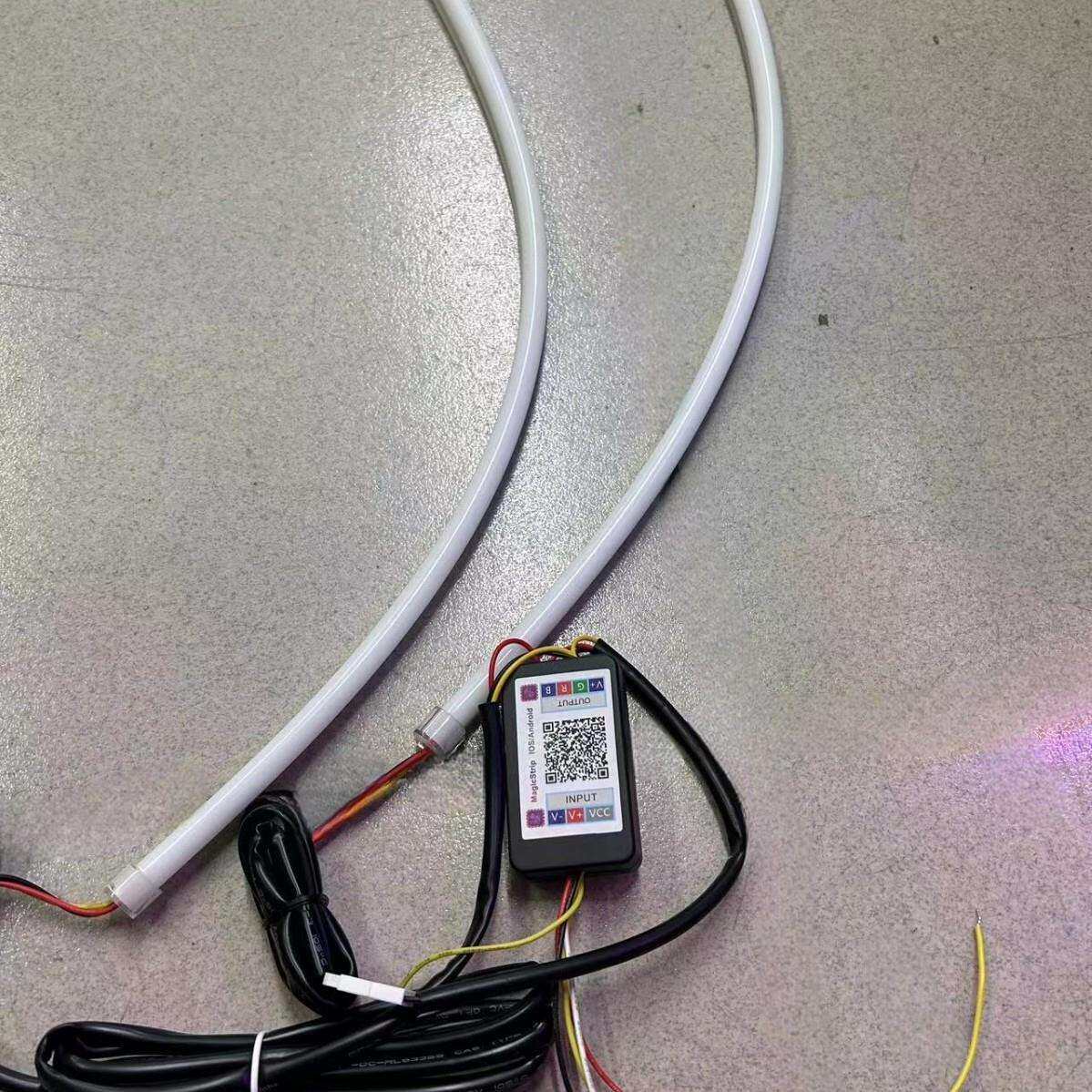 汽车内置启动扫描LED导光幻彩软灯条日行灯 APP控制RGB多模式流光