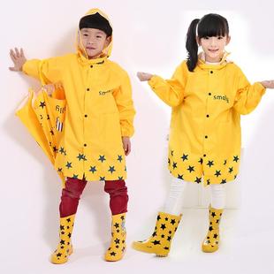 幼儿学生雨披男童女童带书包位防雨水 可爱卡通smally儿童雨衣韩版