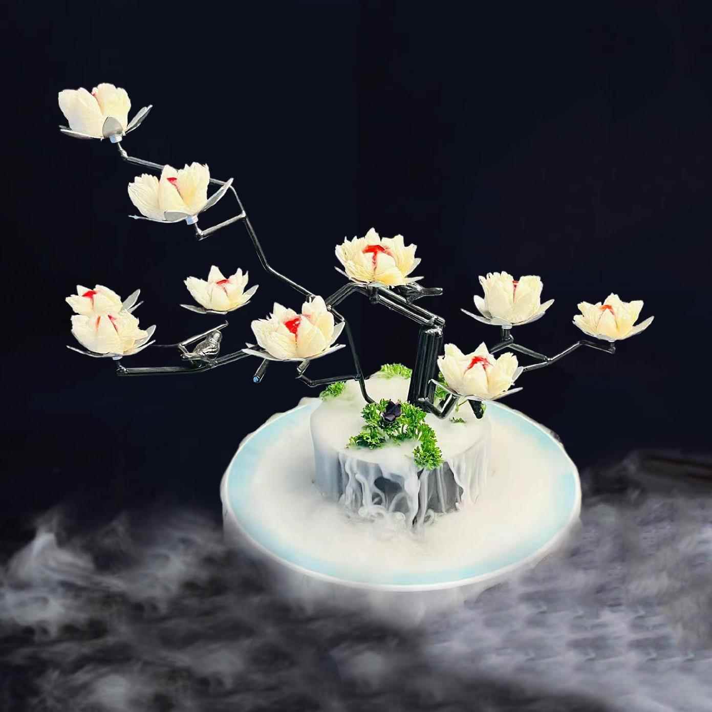 架球形菜铁艺架树虾球餐具意境餐具干 干冰餐具创意餐具球形菜餐
