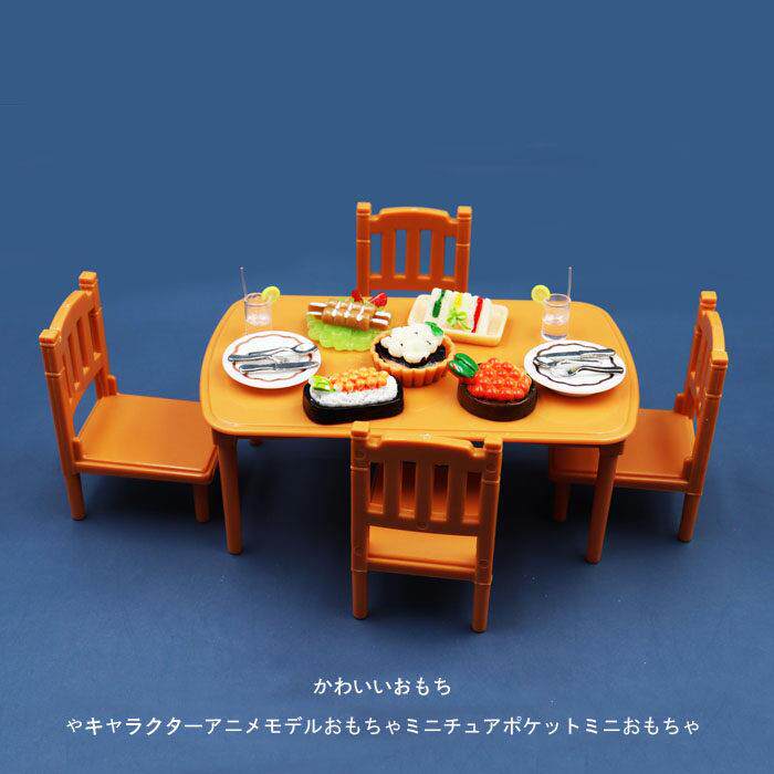 出口日式仿真过家家家具餐具小点心甜点卡通摆件玩具食物餐桌椅子