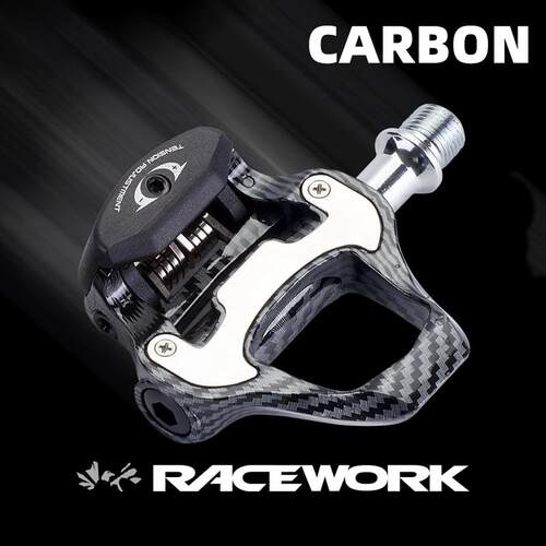 RACEWORK公路自行车锁踏超轻碳纤维培林105自锁脚踏R550配SPD卡鞋