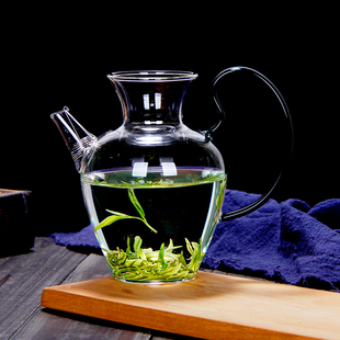 耐热玻璃茶壶仿宋手执贵妃壶透明绿茶泡茶壶电陶炉加热家用煮茶器