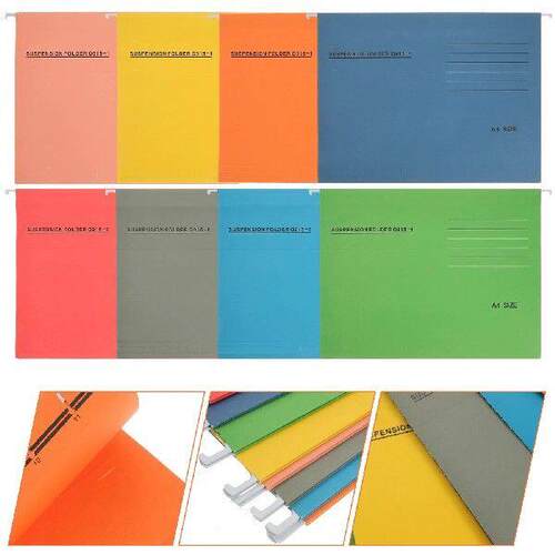 8 Pieces A4 Suspension Folders Bright File Folder Hanging