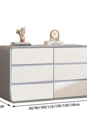 奶油风轻奢实木超纤皮卧室客厅收52790,风无安装需斗柜纳柜,极简