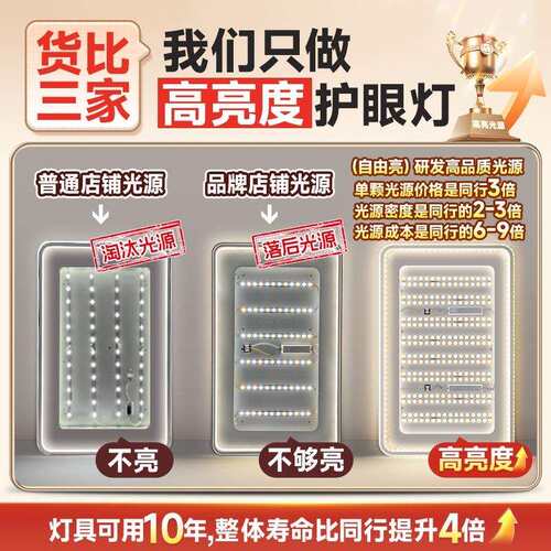 卧室灯吸顶灯大气正方形护眼儿童房间灯现代简约中山书房主卧灯具