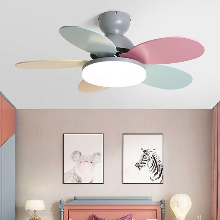 儿童房风扇灯2024新款卧室吊扇灯现代简约电扇吊灯家用灯扇一体灯