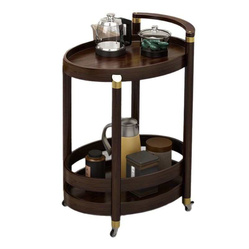 移动小茶几小推车楠竹方形椭圆形圆形多层收纳茶几角几新中式边几