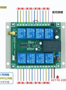 功控率制20V水泵抽水机电机无线遥控2开关八路电机GEO大正反转